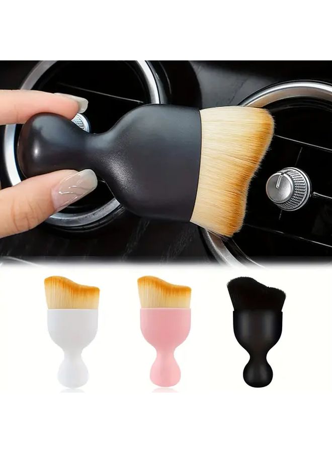 2Pcs Black Car Interior Cleaning Brush With Storage Box For Vents Dashboard Gaps - Image 2