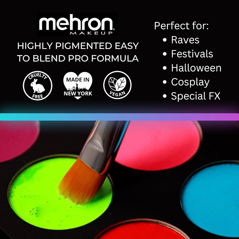Mehron Makeup Paradise AQ Neon UV Glow 8 Color Palette - Image 4