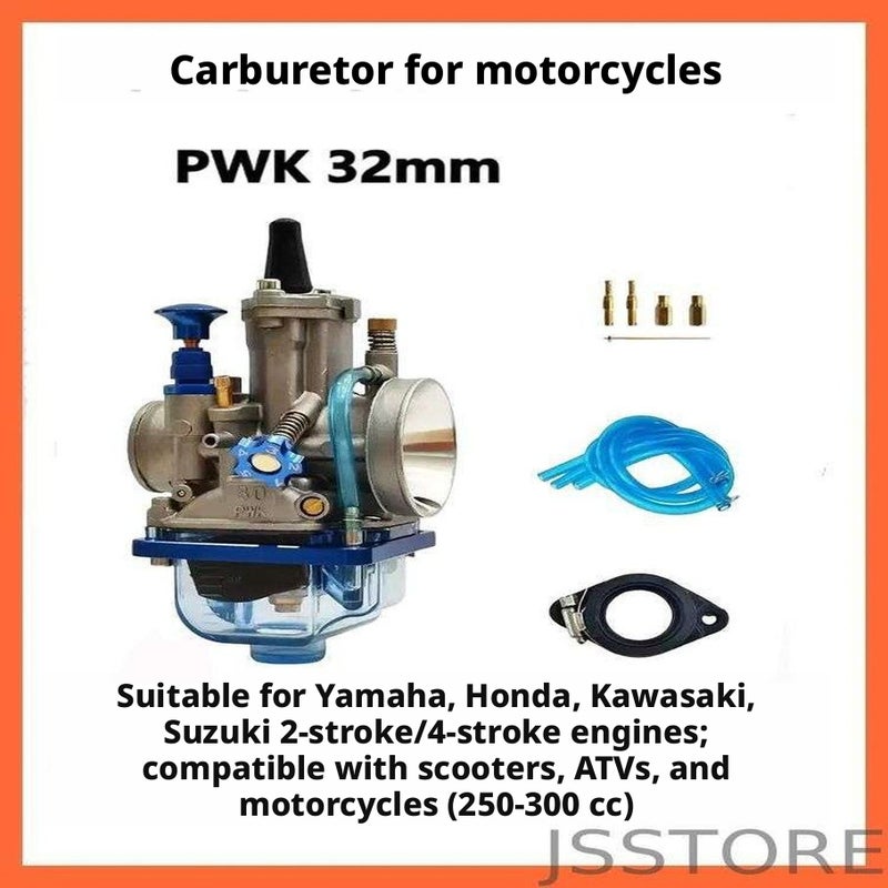 PWK 32mm Carburetor for Yamaha, Honda, Kawasaki, Suzuki 2T/4T, Compatible with Scooters, ATVs, Motorcycles (250-300cc) - Image 1