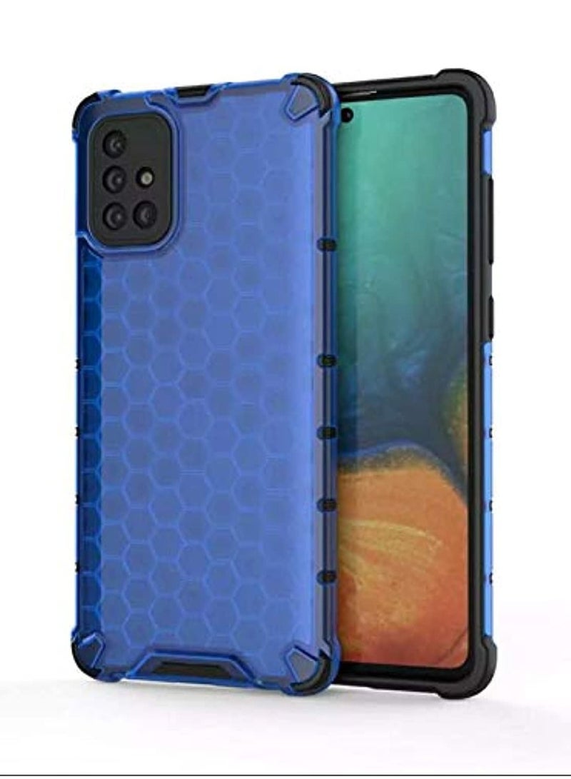 Case Cover Honeycomb Case Shockproof Camera Protection Cover Compatible with  Samsung galaxy A71 (Blue)