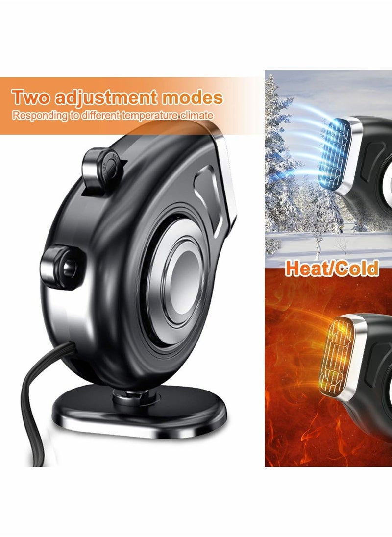 Portable Mini Car Heater Fan for Quick Defrosting & Heating - Compact Black Design