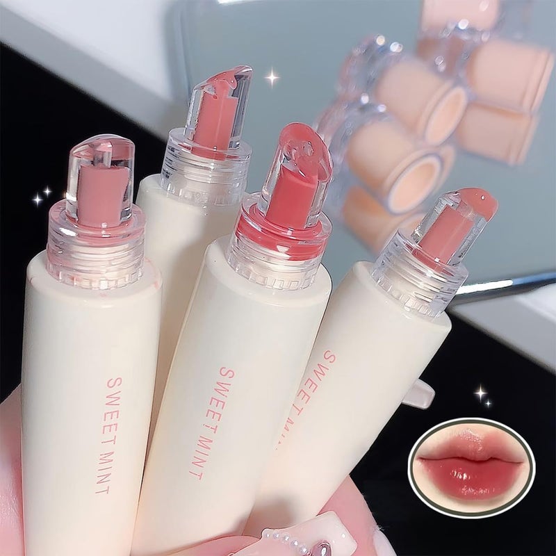 Baorder 4 Pcs Hydrating Jelly Lip GlossLong Lasting Waterproof NonStick Cup Lip Glaze SetMoisturizing Tinted Lip BalmMirror Liquid Lipsticks Brighten Plumping Lipstick