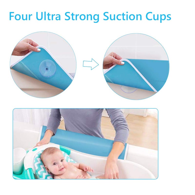 GameXcel Bath Kneeler with Elbow Rest Bathtub 1.5" Thick Kneeler Mat with Toy Organizer - Bath Kneeling Pad for Baby Bath Time - Detachable and Foldable Child Bath Tub Pad for Parents- Blue - Image 3