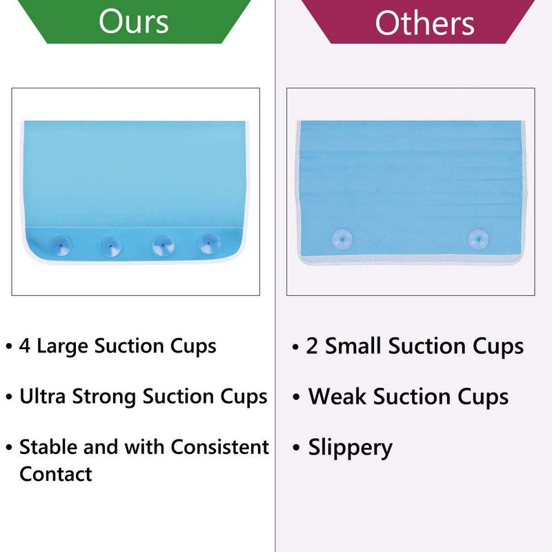 GameXcel Bath Kneeler with Elbow Rest Bathtub 1.5" Thick Kneeler Mat with Toy Organizer - Bath Kneeling Pad for Baby Bath Time - Detachable and Foldable Child Bath Tub Pad for Parents- Blue - Image 4