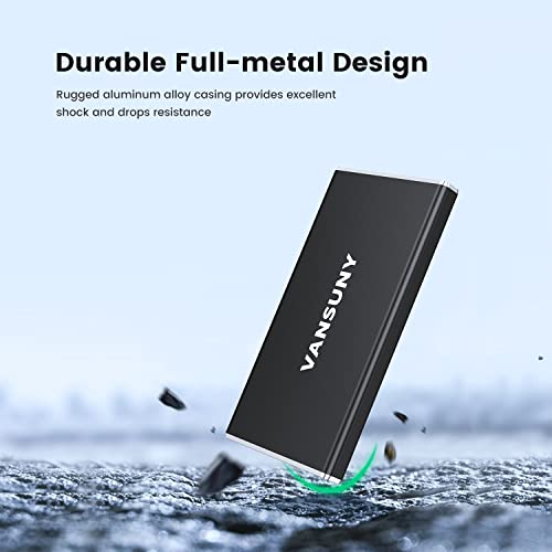 Vansuny 500GB Portable External SSD, USB 3.1 Gen2 450MB/s High-Speed Data Transfer, Metal USB C Mini Portable External Solid State Drive for PC, Laptop, Phones and More - Image 4