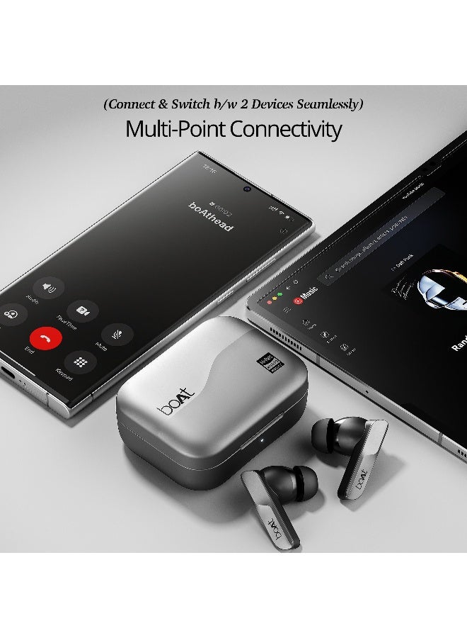 boAt Airdopes 800 HiDef TWS in Ear Earbuds w/ Hi-Res Audio LDAC, 4Mic ENx, ASAP Charge, IPX5, Low Latency, Dual Pairing, BTv5.3 Graphite Grey - Image 2