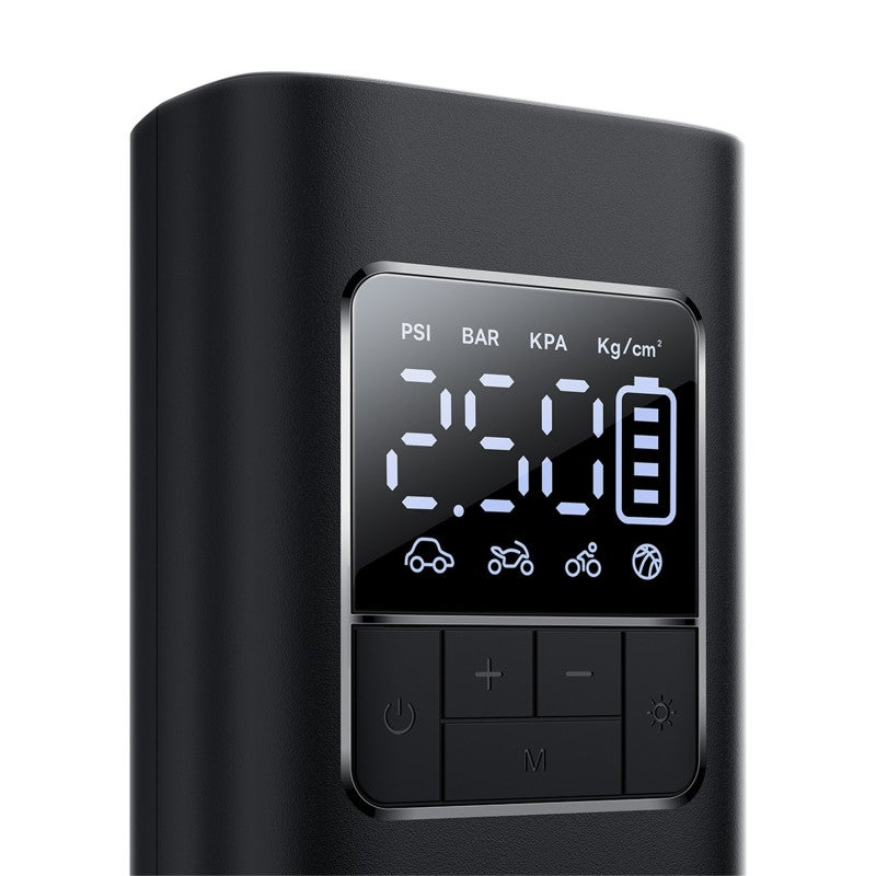 بيسوس مضخة هواء لاسلكية محمولة للسيارة - تصميم مدمج ببطارية مدمجة سعة 4000 مللي أمبير/ساعة وشاشة رقمية وميزة الإيقاف التلقائي - مضخة هواء لإطارات السيارات والكرات والمراتب الهوائية - Image 5