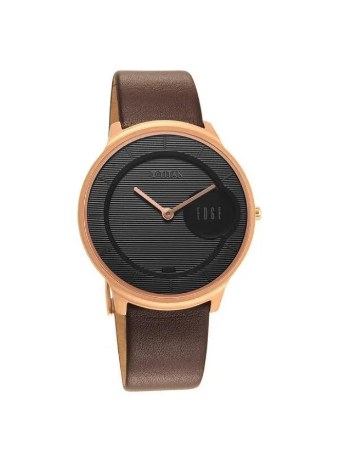 TITAN Edge Baseline Quartz Analog Black Dial Brown Leather Strap Watch for Men - 1843WL03