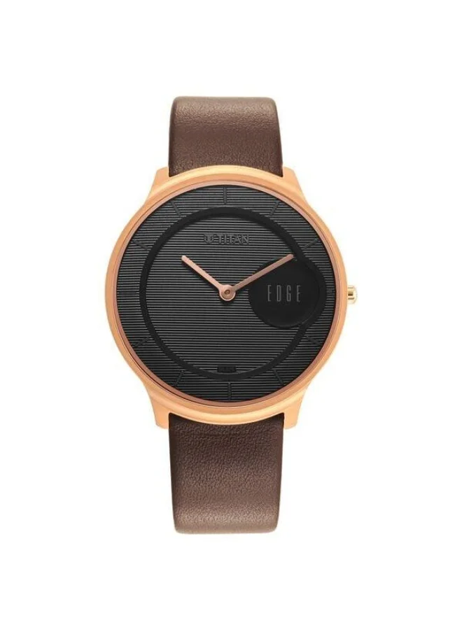 TITAN Edge Baseline Quartz Analog Black Dial Brown Leather Strap Watch for Men - 1843WL03