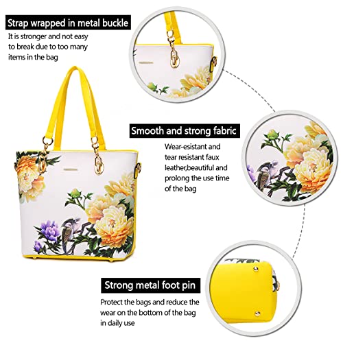 2E-youth Designer Purses and Handbags for Women Satchel Shoulder Bag Tote Top Handle Bag (yellow) - Image 5