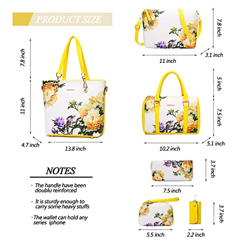 2E-youth Designer Purses and Handbags for Women Satchel Shoulder Bag Tote Top Handle Bag (yellow) - Image 3