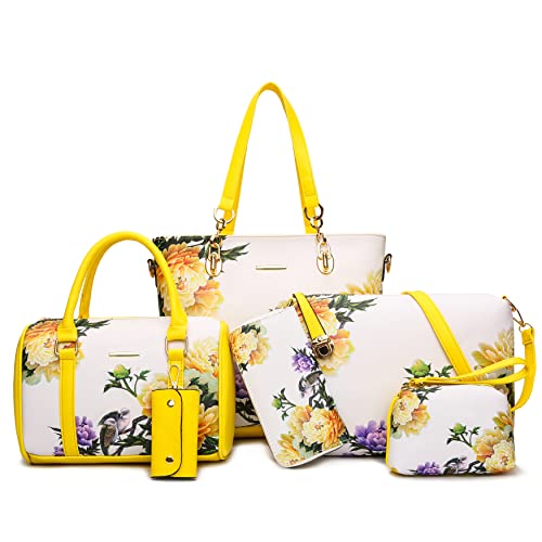 2E-youth Designer Purses and Handbags for Women Satchel Shoulder Bag Tote Top Handle Bag (yellow) - Image 1