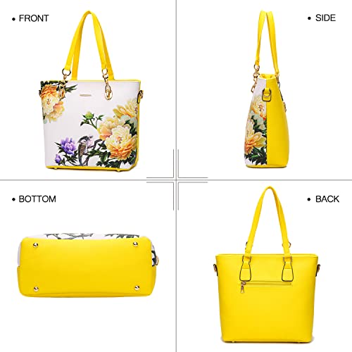2E-youth Designer Purses and Handbags for Women Satchel Shoulder Bag Tote Top Handle Bag (yellow) - Image 4