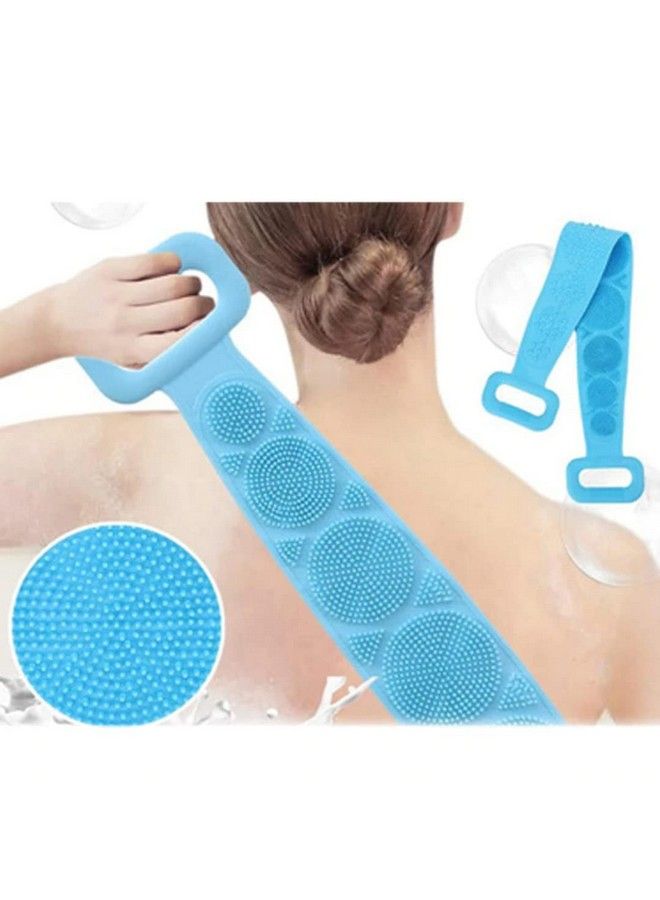 Generic Silicone Body Back Scrubber Double Side Bathing Brush For Skin Deep Cleaning Massage Dead Skin Removal Exfoliating Belt For Shower Easy To Cleanbody Brush For Bathing - Image 3