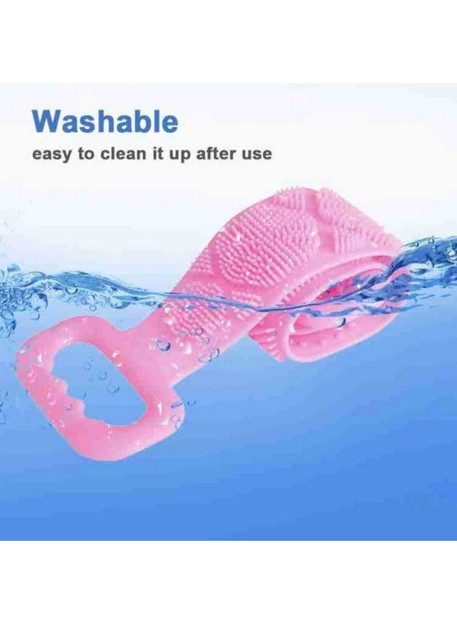 Generic Silicone Body Back Scrubber Double Side Bathing Brush For Skin Deep Cleaning Massage Dead Skin Removal Exfoliating Belt For Shower Easy To Cleanbody Brush For Bathing - Image 5