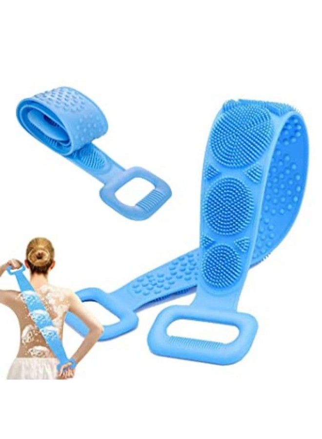 Generic Silicone Body Back Scrubber Double Side Bathing Brush For Skin Deep Cleaning Massage Dead Skin Removal Exfoliating Belt For Shower Easy To Cleanbody Brush For Bathing - Image 2