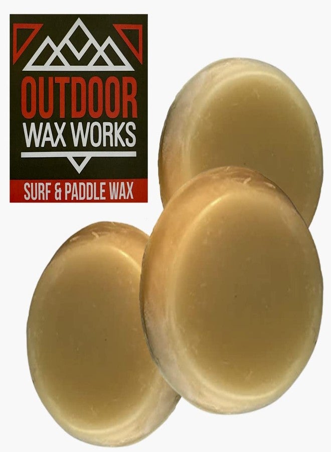 Outdoor Wax Works Eco-Friendly Surf Board Wax - Organic Beeswax Surfer Grip Accessories for Skimboard, Bodyboard, Paddle, Longboard Basecoat; Natural in Cold, Cool, Warm, Tropical Waters (3-Pack) - Image 1