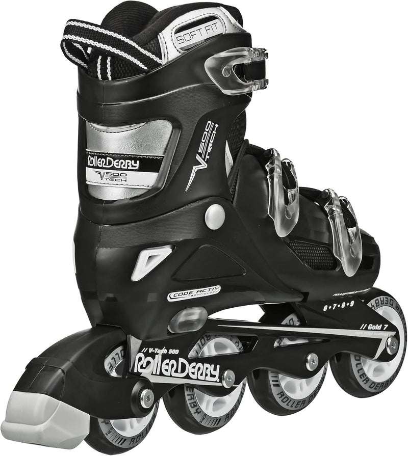 Roller Derby V-Tech 500 Adjustable Performance Inline Skates for Men, Women, Kids, Teens - Image 2