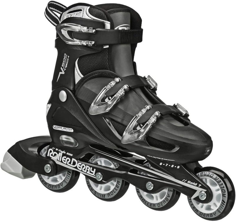 Roller Derby V-Tech 500 Adjustable Performance Inline Skates for Men, Women, Kids, Teens - Image 1