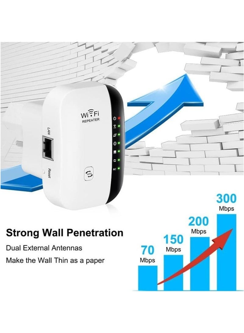 بست موسع نطاق جهاز توجيه واي فاي لاسلكي بسرعة 300 ميجابت في الثانية حتى 5000 متر مربع (أبيض) - Image 5