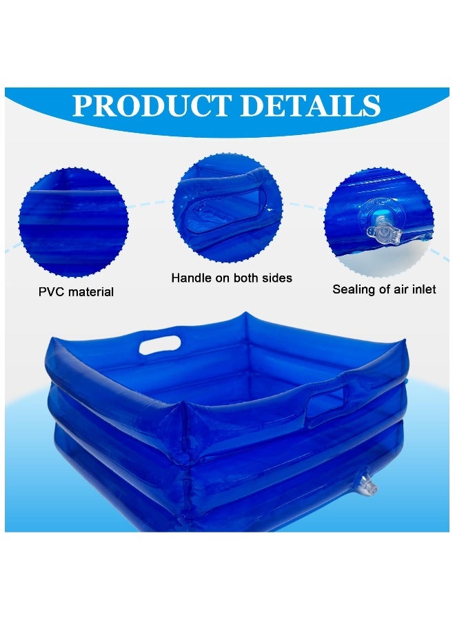 حوض استحمام قدمي بركة قابل للنفخ، حوض غسيل قدمي محمول قابل للطي مع منفاخ، لدخول حمام السباحة وقاعدة الدرج للأحواض فوق الأرض، لتنظيف القدمين، ملحقات حمامات السبا (عبوة واحدة) - Image 3