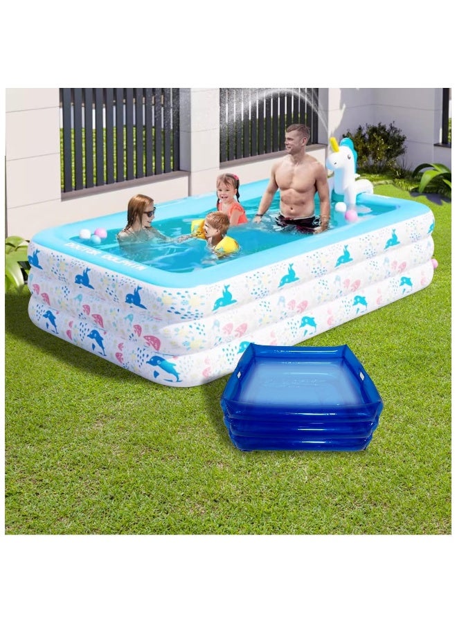 حوض استحمام قدمي بركة قابل للنفخ، حوض غسيل قدمي محمول قابل للطي مع منفاخ، لدخول حمام السباحة وقاعدة الدرج للأحواض فوق الأرض، لتنظيف القدمين، ملحقات حمامات السبا (عبوة واحدة) - Image 4