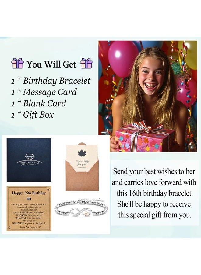 EPIRORA Birthday Gifts for Girls, 10th/11th/12th/13th/14th/15th/16th/18th/21st Birthday Gift Ideas, Infinity Knot Stainless Steel Beaded Charm Number Bracelets for Daughter Sister Granddaughter Niece - Image 4