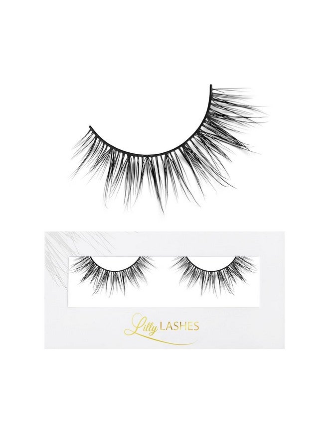 Lilly Lashes Lilly Lashes Royalty - Lite Mink Lashes | False Eyelashes Perfect for Small, Mono Lid And Almond Eyes | Cat Eye Mink Strip Fake Dramatic Fluffy Flare Lashes 15mm length, Reusable Up to 15 wears  - Image 1
