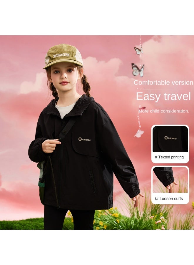 abckids Girl's Jacket, 2025 Autumn Collection, Outdoor Sports Hiking Jacket For Medium To Large Children, Youth Hooded Top - Image 4
