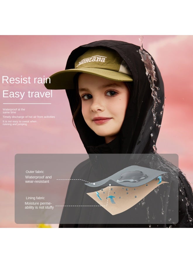 abckids Girl's Jacket, 2025 Autumn Collection, Outdoor Sports Hiking Jacket For Medium To Large Children, Youth Hooded Top - Image 3