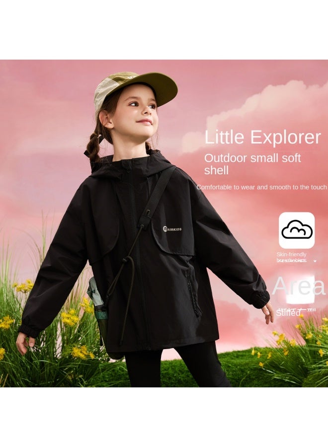 abckids Girl's Jacket, 2025 Autumn Collection, Outdoor Sports Hiking Jacket For Medium To Large Children, Youth Hooded Top - Image 2