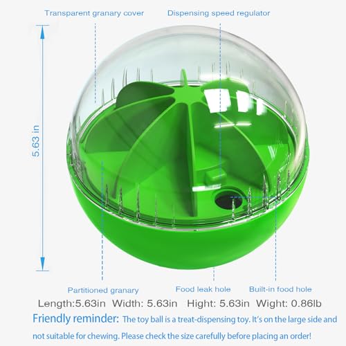 Monotre Dog Treat Ball, Dog Food Puzzle Slow Feeder Interactive Squeaky Mental Stimulation Toys, Dog& Cat Treat Dispenser Puzzle Toys Active Rolling Balls for Medium/Large Dog Breeds - Image 3