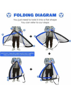 XiuWoo Soccer Goals for Backyard Set, 120x90cm, Kids Soccer Training Equipment, Soccer Practice Kit with One Soccer Ball, 10 Cones, One Agility Ladder, Air Pump and a Portable Backpack, blue  - Image 4
