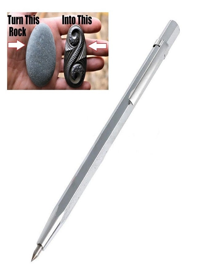 Nasmodo® Etching Engraver and Tungsten Carbide Scribe - Glass Writer Carving Tool for Ceramics/Hardened Steel - Aluminum Pen With Clip - Image 3