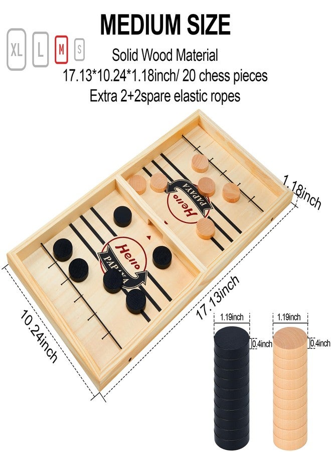 HELLO PAPAYA Fast Sling Puck Game - Test Your Speed and Accuracy with This Fast-Paced Wooden Air Hockey Desktop Battle Board Game - Guaranteed Fun Gifts for Family Night or Friends Party - Image 3