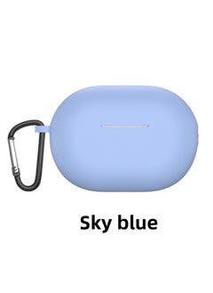 For Huawei Freebuds Pro3 Wireless Bluetooth Headset Protective Case Soft Silicone Pro3 Headset Case Solid Color-Color:Sky Blue + Hook + Single Opp-Model:Huawei Freebuds Pro3/pro4 Protective Case Neutral (excluding Headphones) The Upper Cover Is Fixed With Double-sided Tape By Default