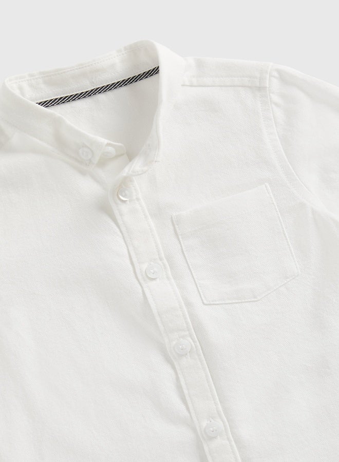 mothercare Navy and White Oxford Shirts - 2 Pack  - Image 4