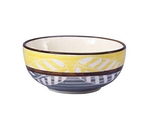 Caffeine Ceramic Handmade Yellow and Gray Dessert Bowl (Set of 4) - Image 3