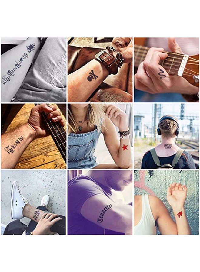 Jacknb Jacknb Temporary Tattoo Kit Freehand Ink Semi Permanent Tattoo Jagua Gel 40 Pcs Free Stencils DIY Fake Freckles Temp Tattoos for Women Kids Men - Full Kit 4 Bottles - Image 4