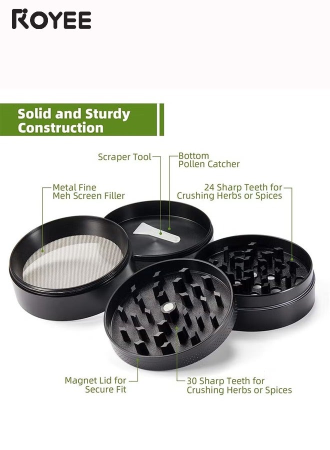 Royee Grinder, Spice Grinder, Zinc Alloy Mills 4cm (Metal Black)  - Image 5