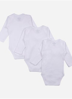Babies Basic Pack of 3 - Solid Long Sleeves Bodysuit by Styli  - Image 2