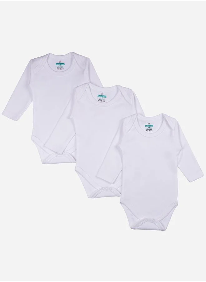 Babies Basic Pack of 3 - Solid Long Sleeves Bodysuit