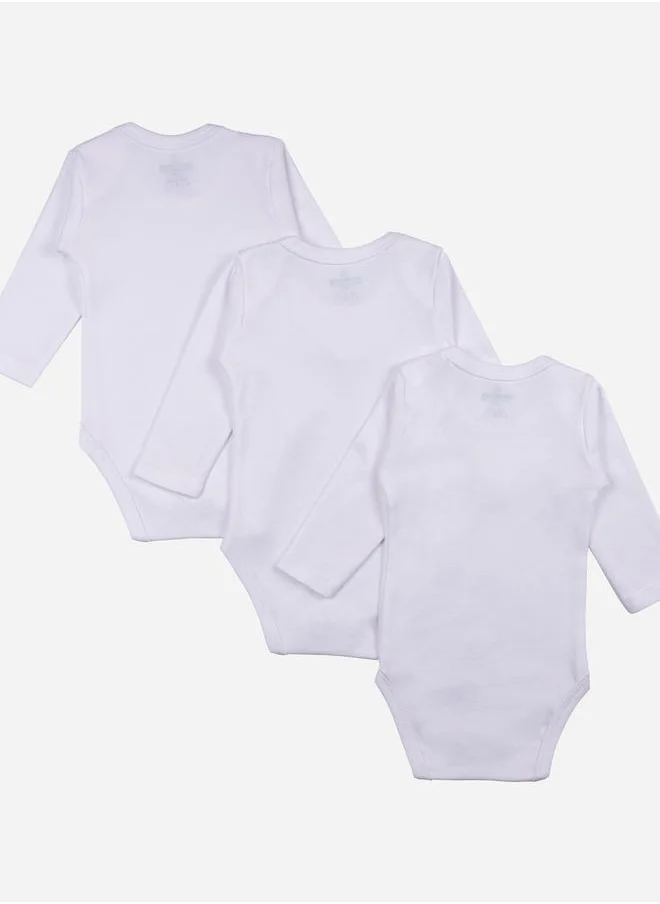 Babies Basic Pack of 3 - Solid Long Sleeves Bodysuit