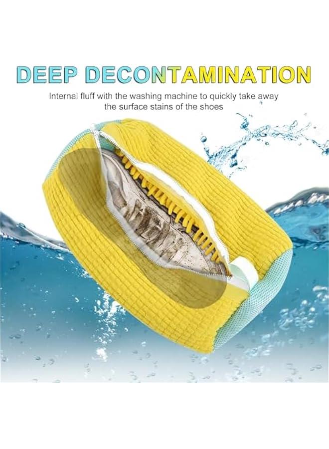 HOOKOR 2Pcs Shoe Washing Machine Bag, Shoe Bag Laundry Shoe Cleaning Bag for Washing Machine Washer and Dryer, Reusable Sneaker Washing Machine Bag for All Shoe Types and Sizes (Yellow) - Image 5