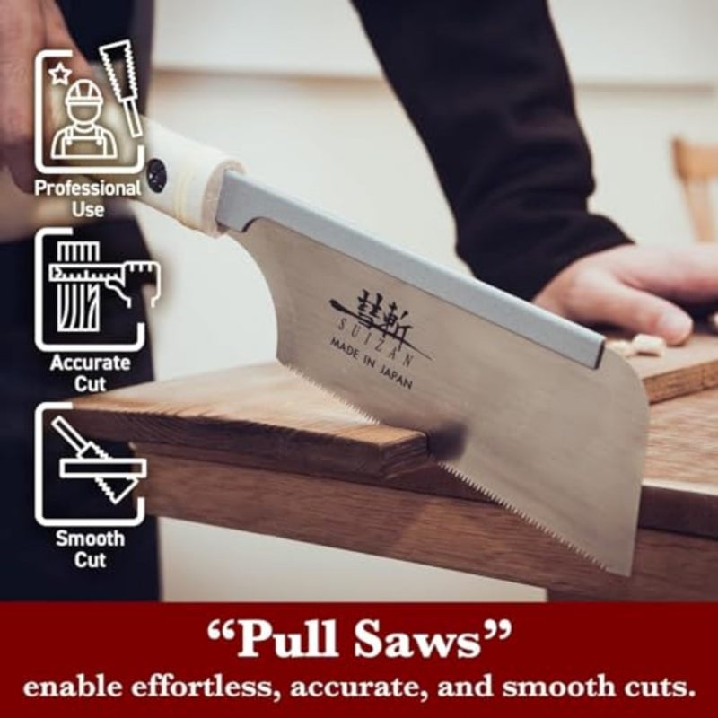 Japanese Dozuki Dovetail Hand Saw Pull Saw Tenon Saw Ultra-fine Crosscut Saw for Cross-Cut, Rip-Cut, Angle Cut Professional Pull Saw for Woodworking Joinery Tenon Furniture Making DIY Tools Fine Wood Cut Miter Sharp Replaceable Blade - Image 3