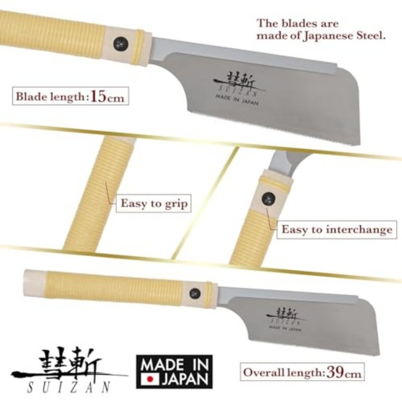 Japanese Dozuki Dovetail Hand Saw Pull Saw Tenon Saw Ultra-fine Crosscut Saw for Cross-Cut, Rip-Cut, Angle Cut Professional Pull Saw for Woodworking Joinery Tenon Furniture Making DIY Tools Fine Wood Cut Miter Sharp Replaceable Blade - Image 2