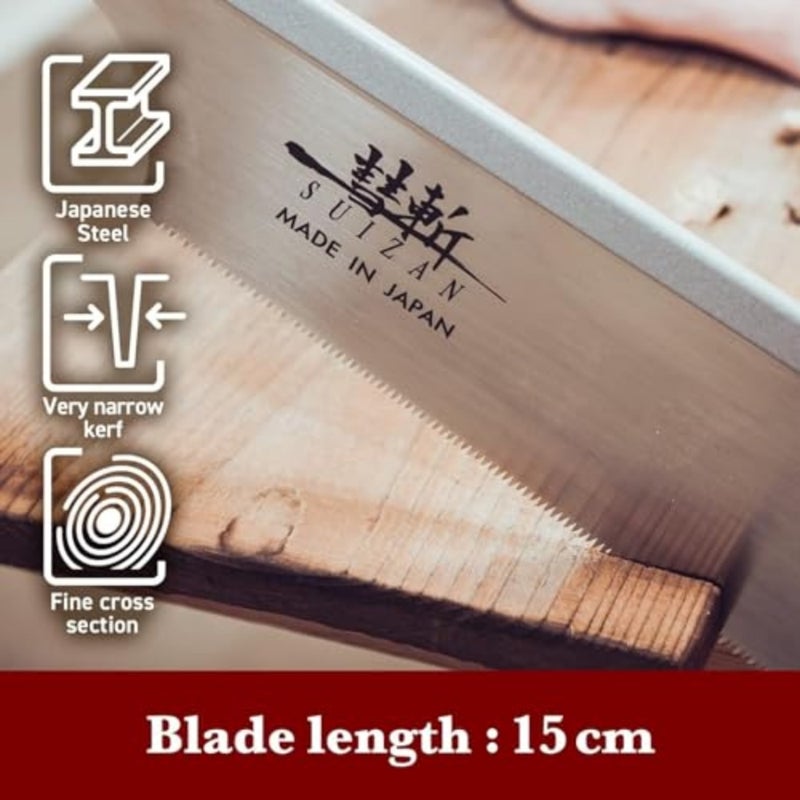 Japanese Dozuki Dovetail Hand Saw Pull Saw Tenon Saw Ultra-fine Crosscut Saw for Cross-Cut, Rip-Cut, Angle Cut Professional Pull Saw for Woodworking Joinery Tenon Furniture Making DIY Tools Fine Wood Cut Miter Sharp Replaceable Blade - Image 5