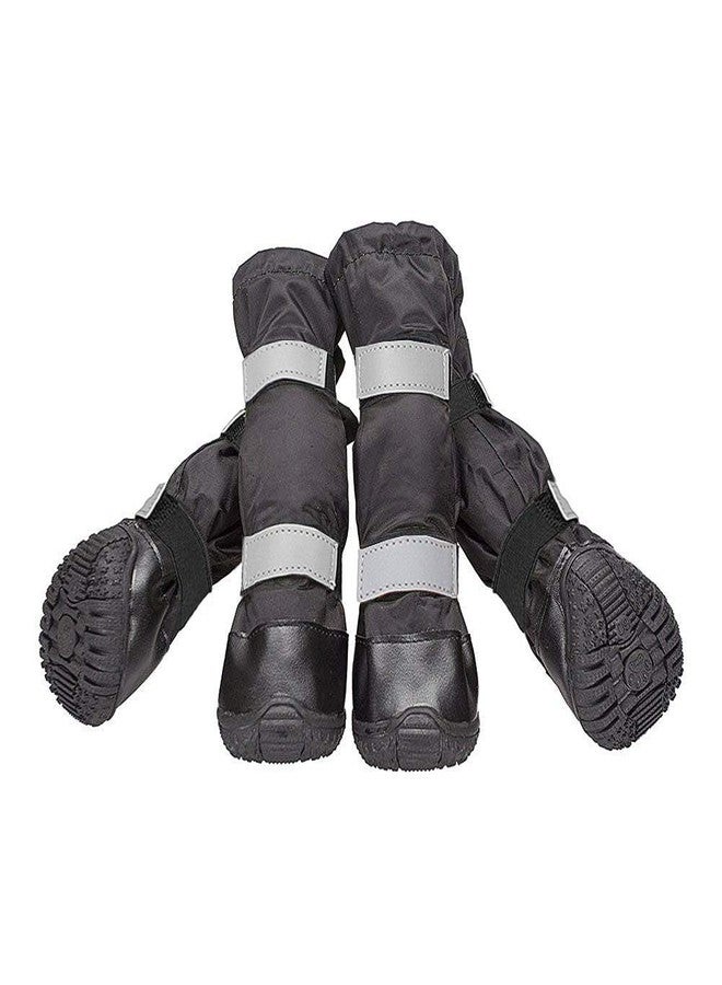 Billionchains 4 PCS Dog Boots Waterproof Dog Shoes with Reflective, Anti-Slip Pet Paw Protectors for Snowy, Rainy and Hot Pavement, Black, Medium - Image 1