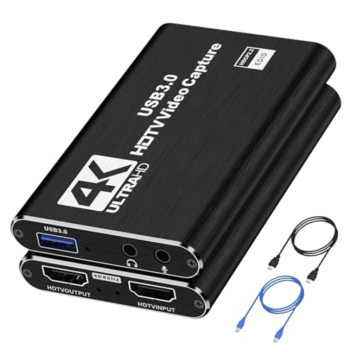 CLLGrocery 4K HDMI Capture Card for Streaming, USB 3.0 Video Capture Device, Full HD 1080P 60FPS Game Audio Video Capture Card for Game Recording, Live Streaming, Broadcasting, Online Meeting,Teaching - Image 1