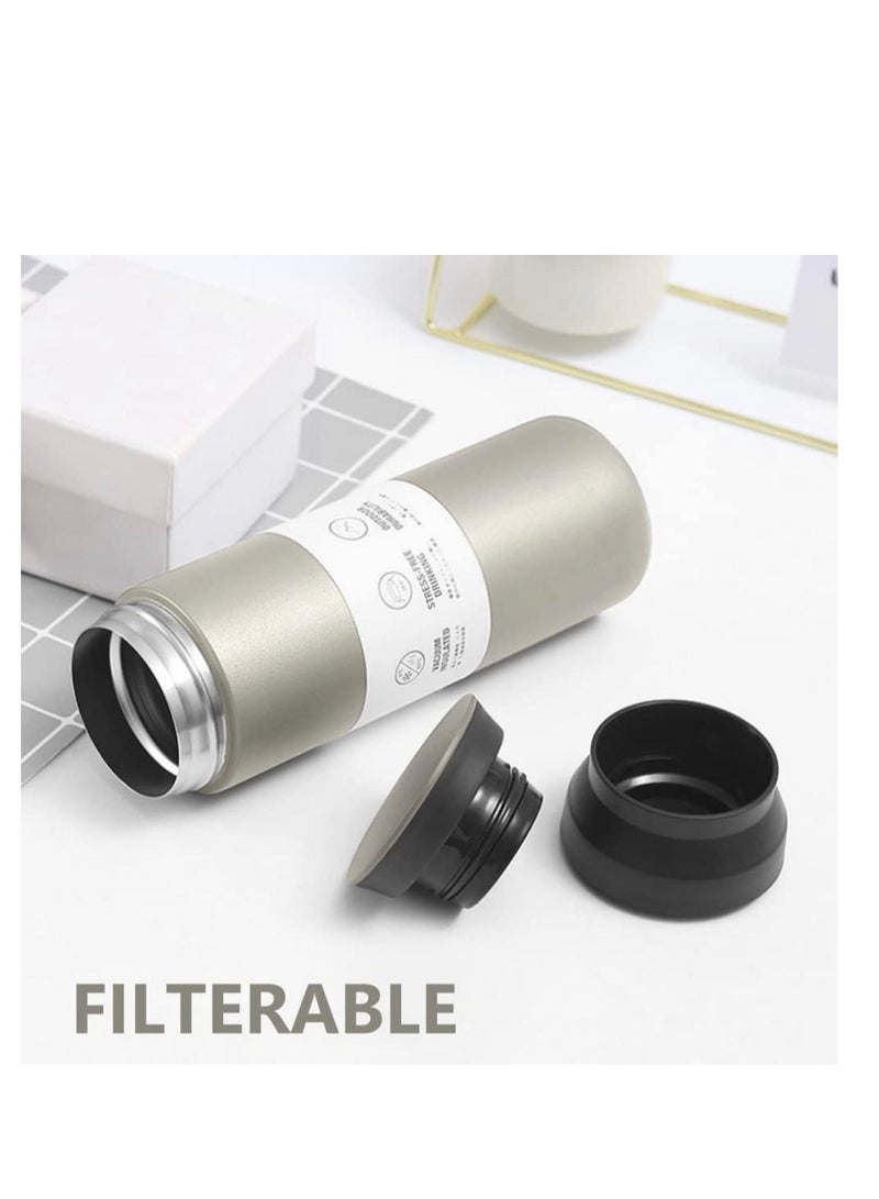 Portable Sports Thermal Water Bottle with Stainless Steel Lid Vacuum Insulated Leakproof Insulated Cup Keeps Water Hot or Cold - Image 3